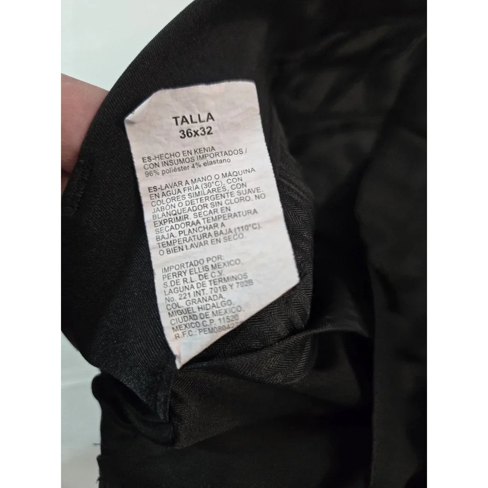 Savane Men's Black Dress‎ Pants Slacks 36x32 Flat Front Performance Stretch